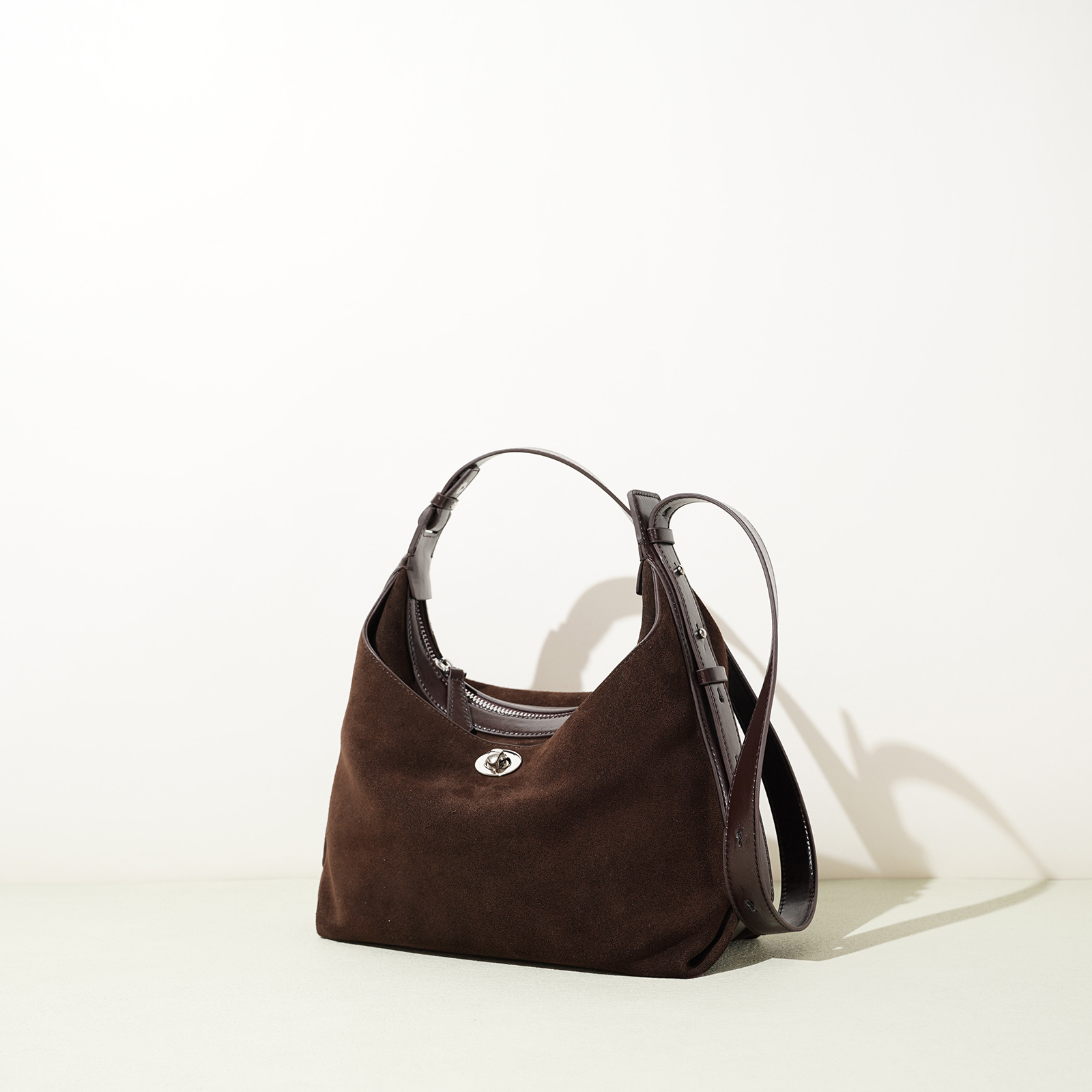 Cowhide Suede Bucket Bag Simple Versatile Chain Crossbody Bag