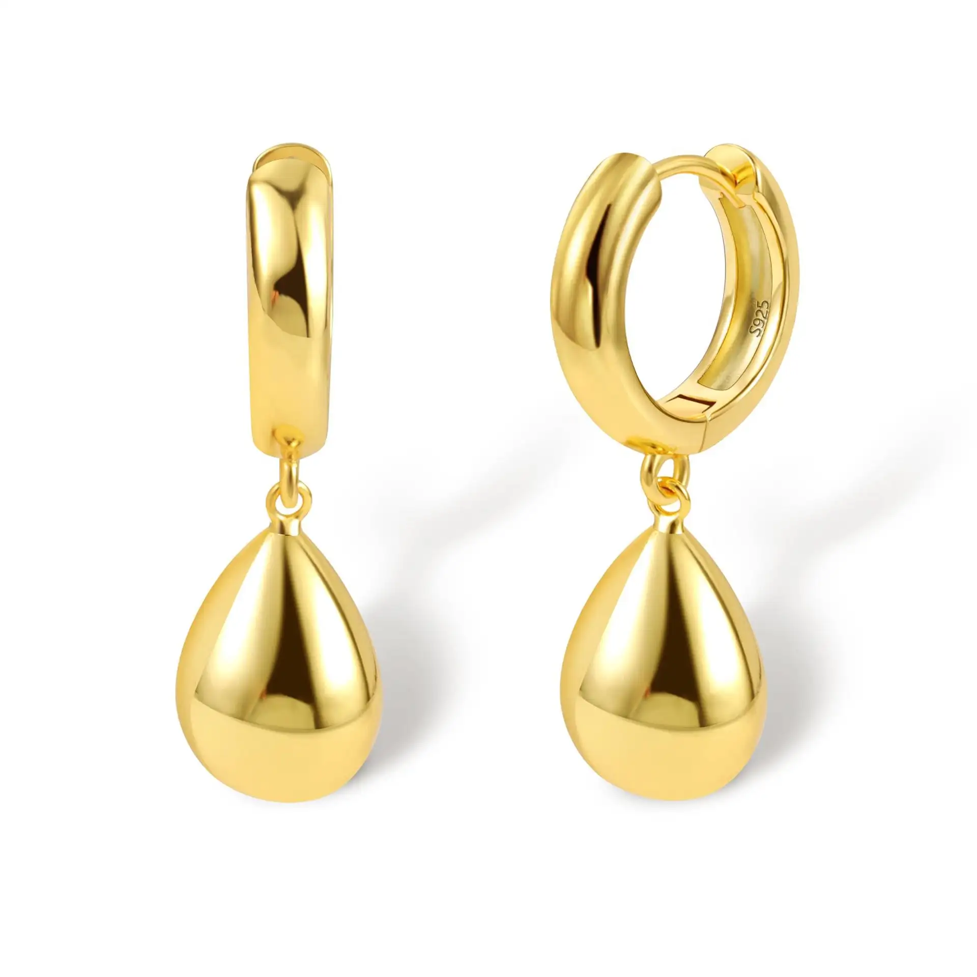 Simple Solid Color Water Drop Pendant Earrings
