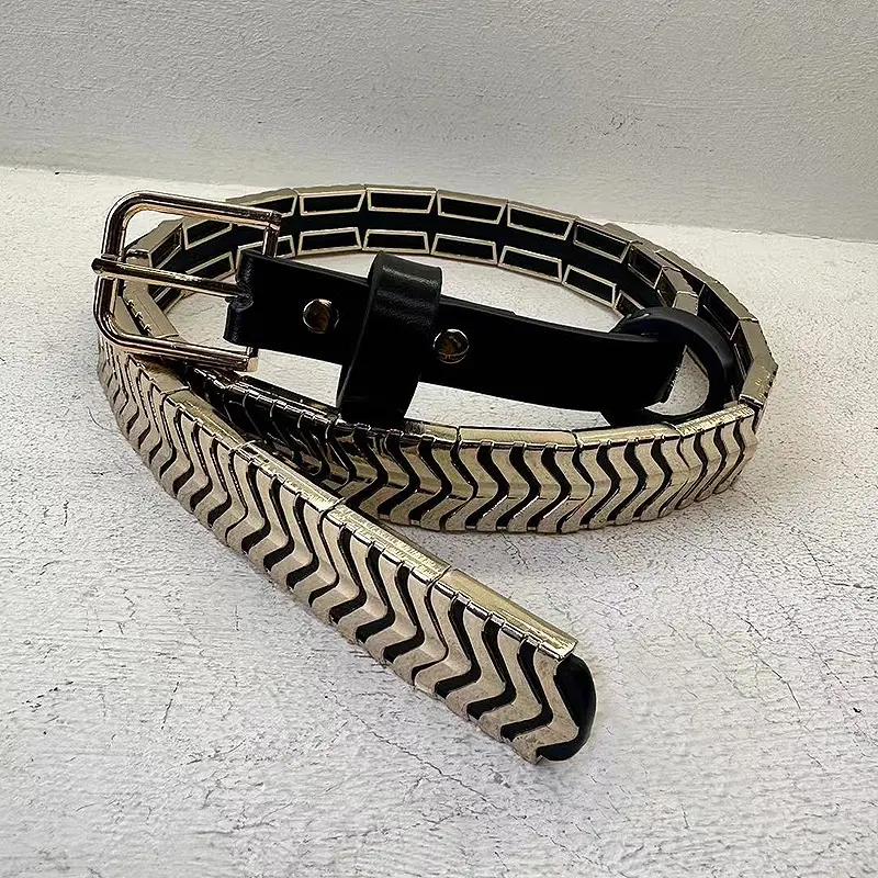 Personalized Metal And Genuine Leather Belt Versatile