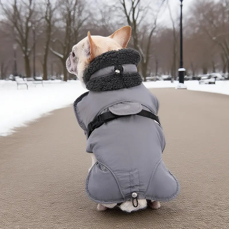 Dog Cotton-padded Clothes Go Out In Autumn