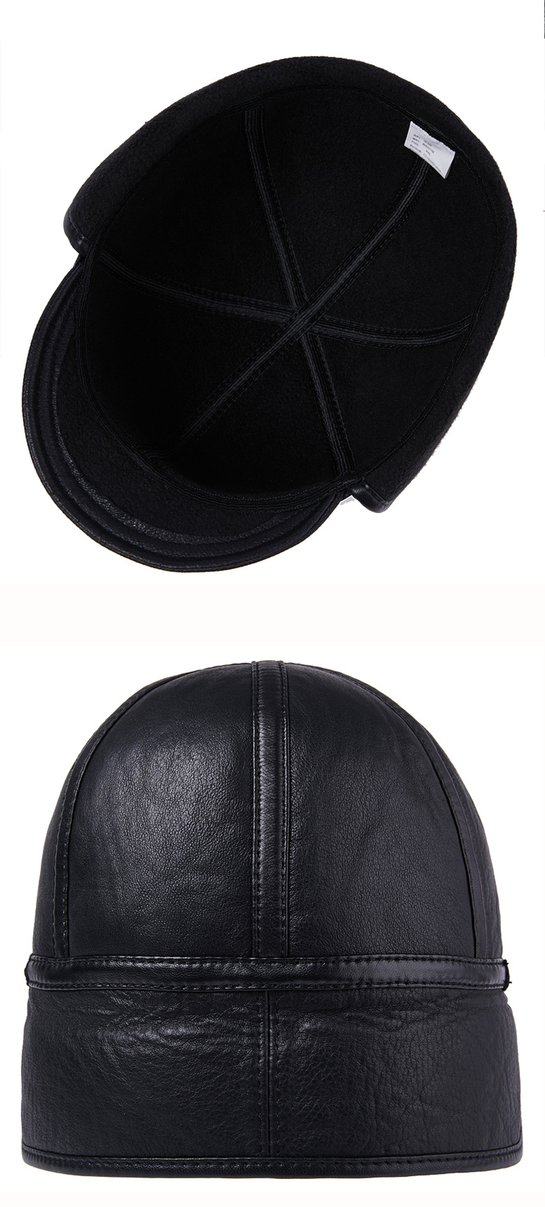 Casual Leather Men's Winter Sheepskin Velvet Thermal Outdoor Hat — foto 10