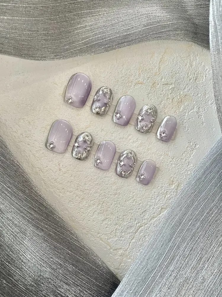 Light Purple Bucheriti Short Nail Stickers