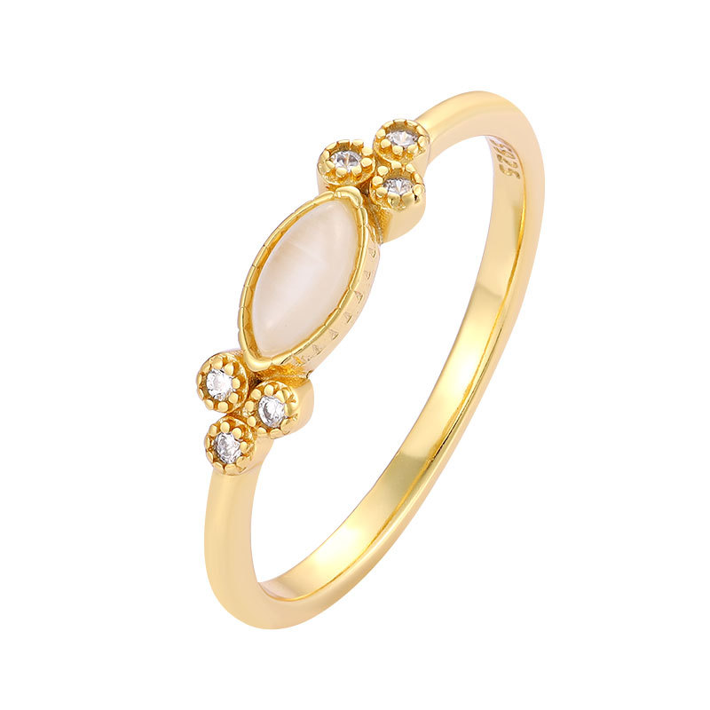 Women's 925 Sterling Silver 18K Gold Plated Ring