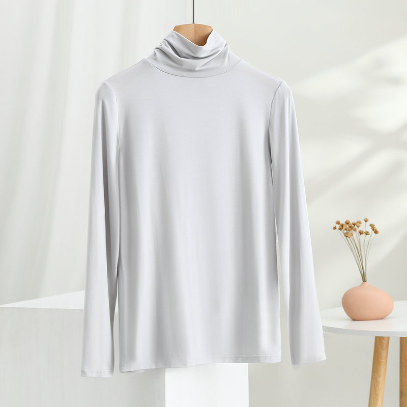 Womens SpringSummer Spliced Relaxed-Neck Base Layer Top