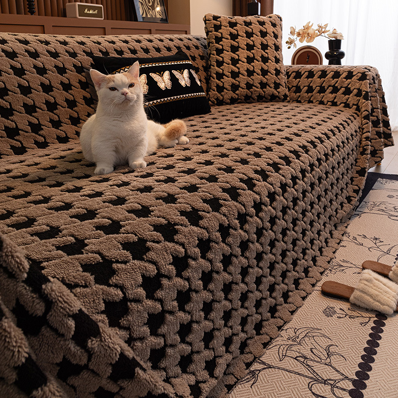 Light-luxuryHigh-end Winter Plush Sofa Cover