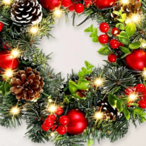 Christmas Wreath Rattan Decorative Ornament