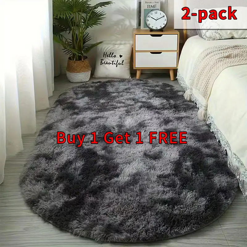 Oval Bedside Silk Anti-slip Rug