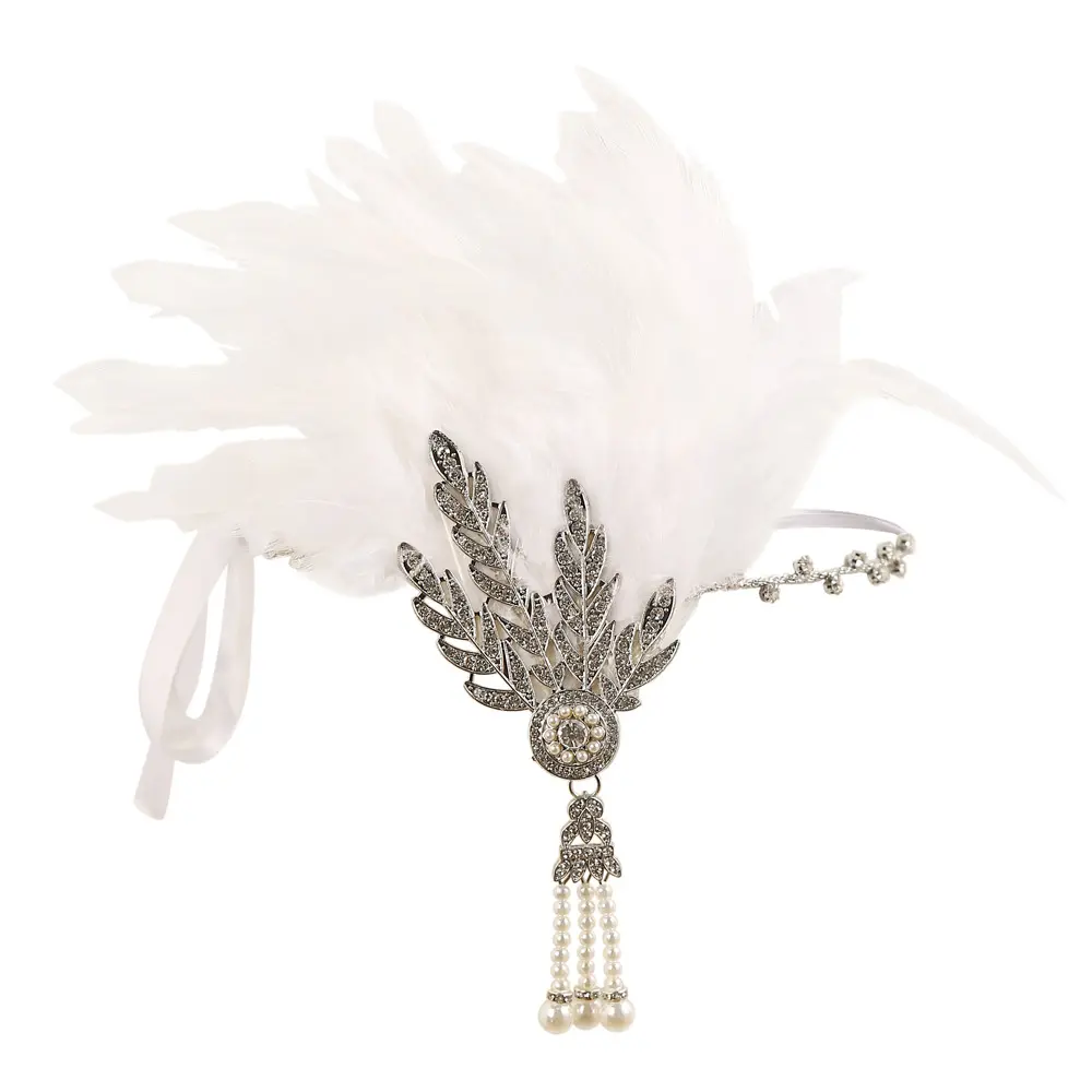 Masquerade Feather Headpiece Vintage Hair Band
