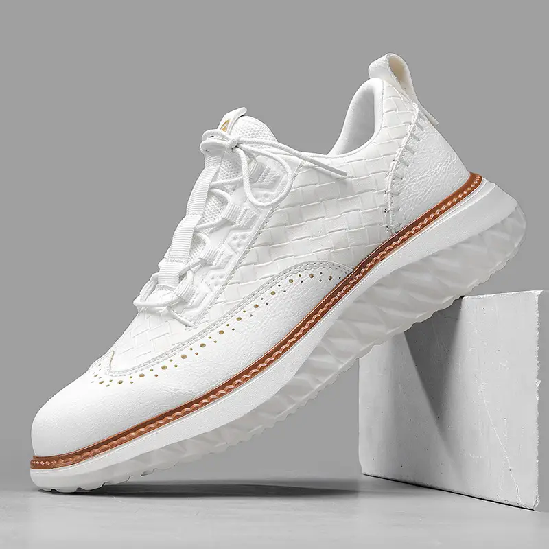 Breathable Woven-Texture Mens Sneakers