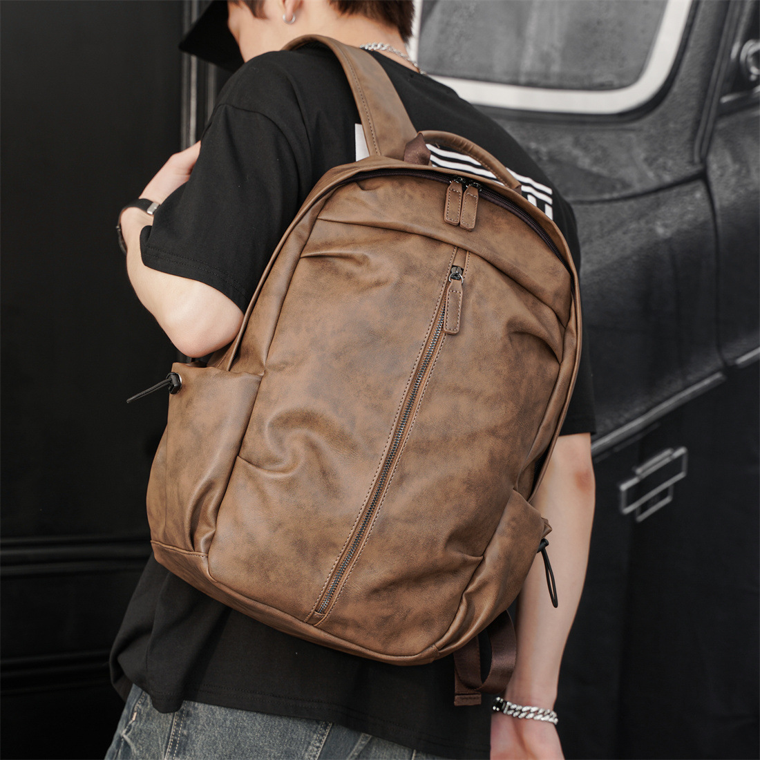 Title 1, Mens Fashion Backpack Casual Large Capacity Pe...