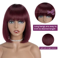 Human Hair Wig Full-head Wig Short Without Lace - T1B99J - View 1