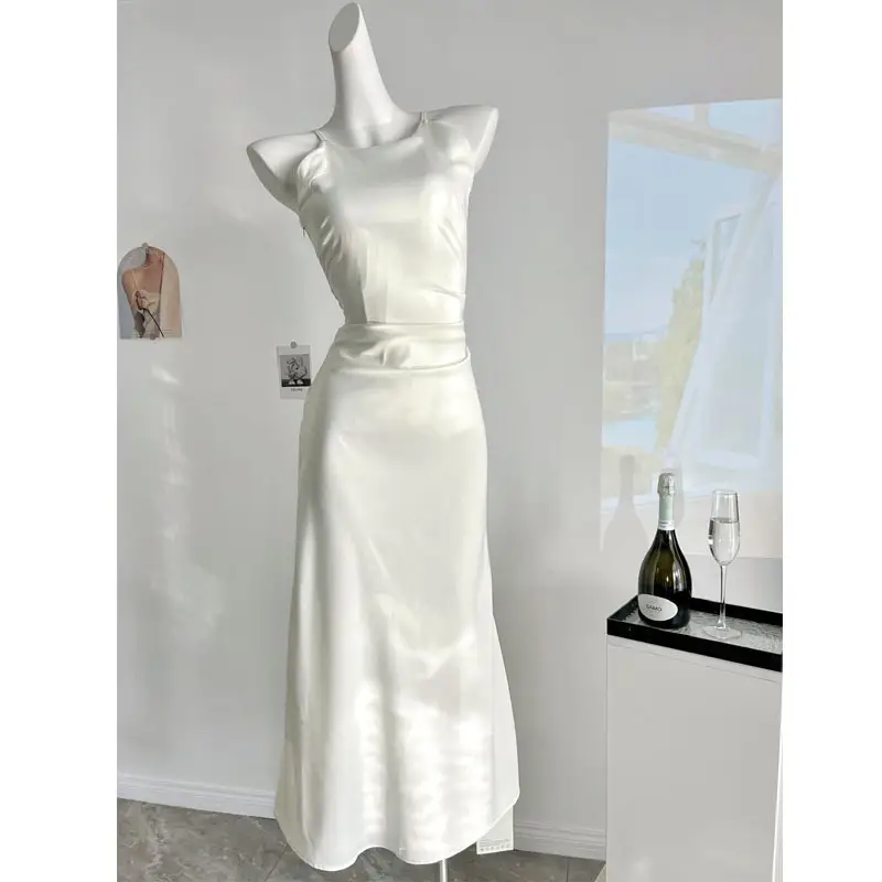 Forged Pleated Dress Women's Waist-tight