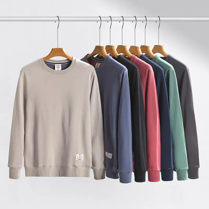 Mens Solid-color Casual Long-sleeve Hoodie