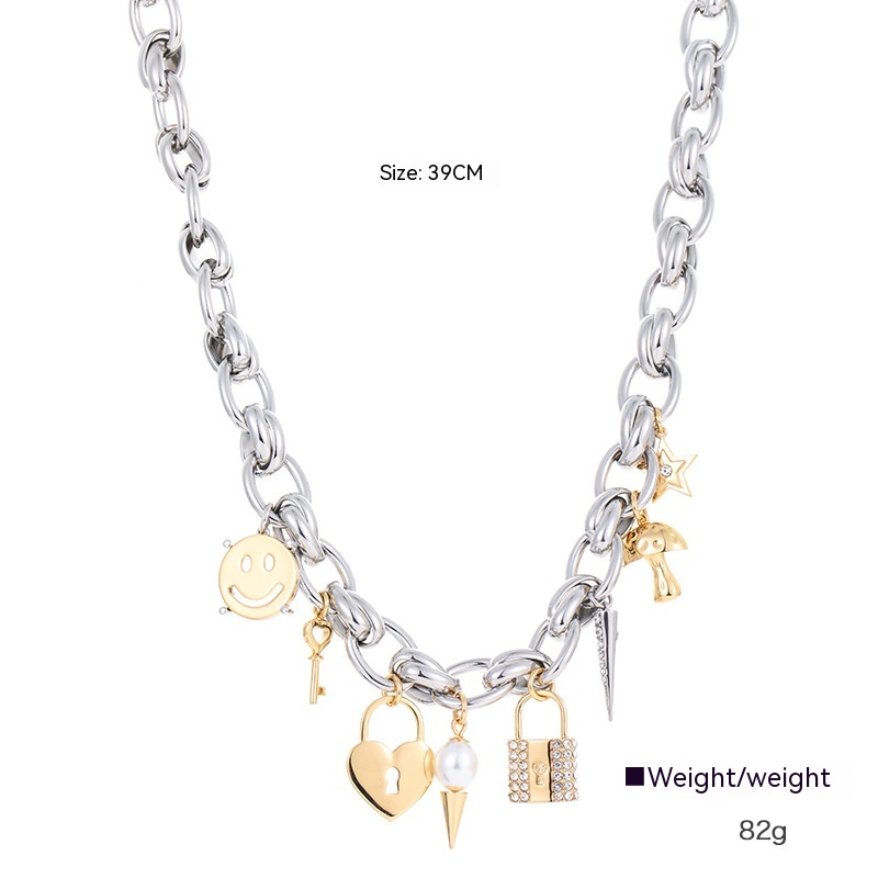 Copper Alloy Metal Exquisite Punk Theme New Element Pendant Necklace — foto 2