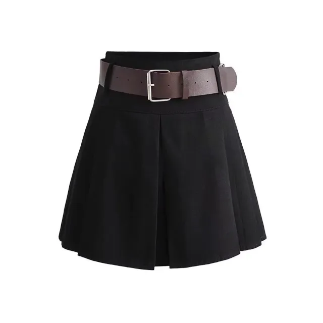 American Style Pleated Skirt Flattering High Waisted Mini Skirt Black - Shop at LoveMi