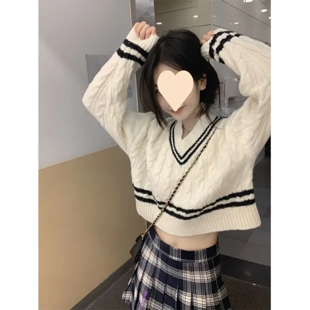 Women's Loose Twist Design Sweater White - Shop at LoveMi