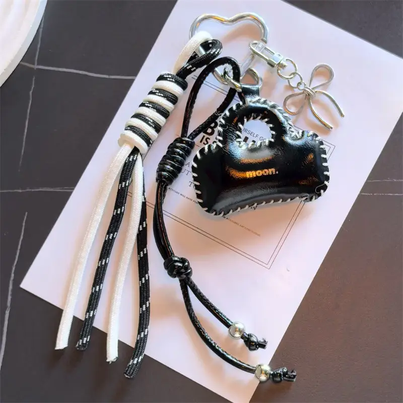 Bright-surface Leather Mini Bag Car Keychain Pendant