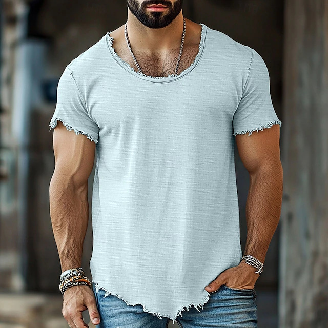 Mens Solid-Color Short-Sleeve T-Shirt