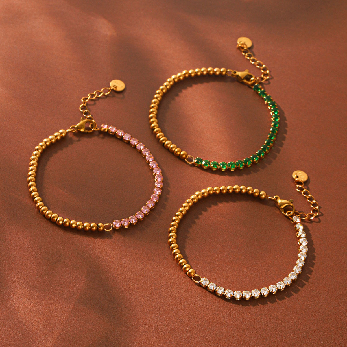 18k Gold-colored Stainless Steel Zircon Bracelet That Wont Fade