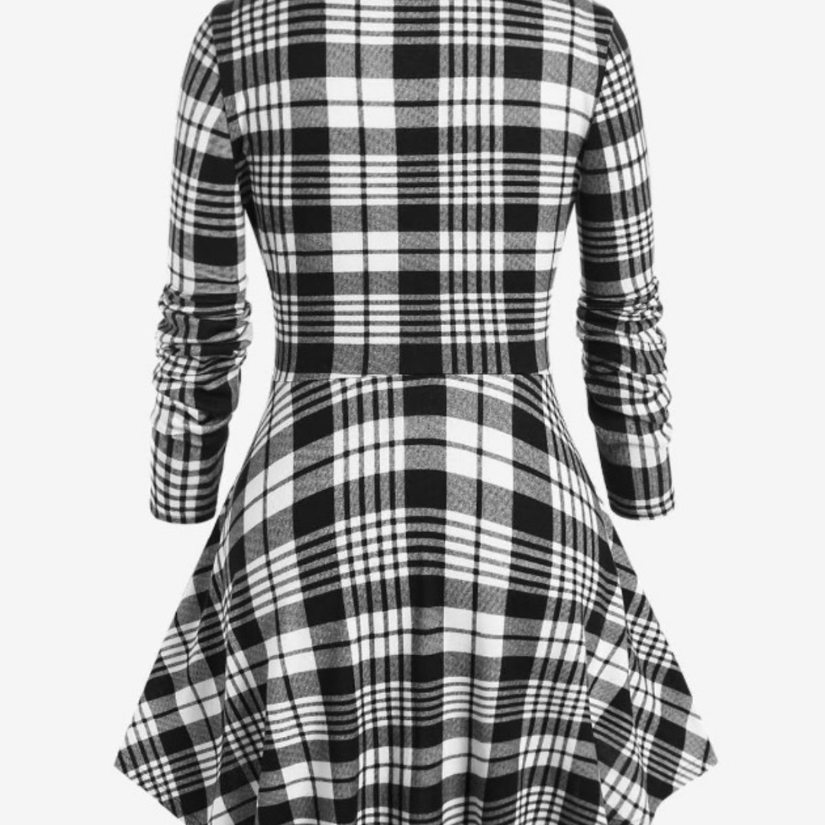 Printed Patchwork Waist-slimming Long Sleeve Dress