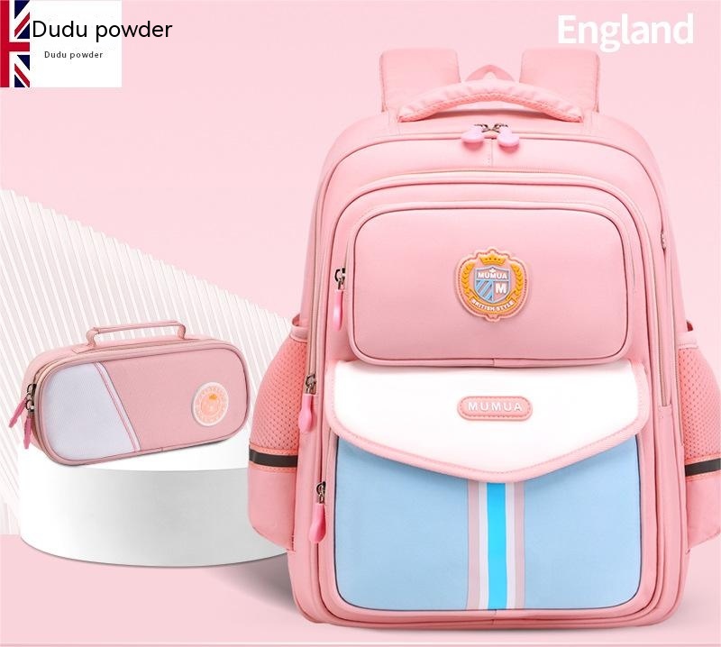 Primary School Student Waterproof Spine Protection Waist Support Large Capacity Backpack Oxford Cloth For Boys And Girls - Image 23