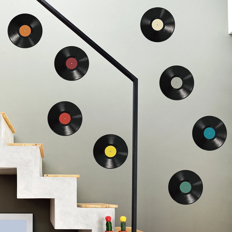 Classic Music Record Shaped Wall Sticker For Bedroom And Living Room Decor