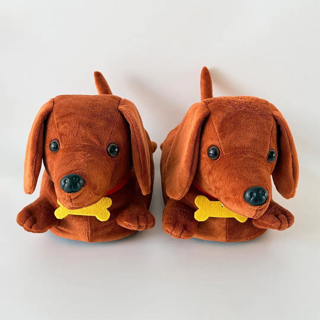 Dachshund Home Bedroom Winter Plush Slippers