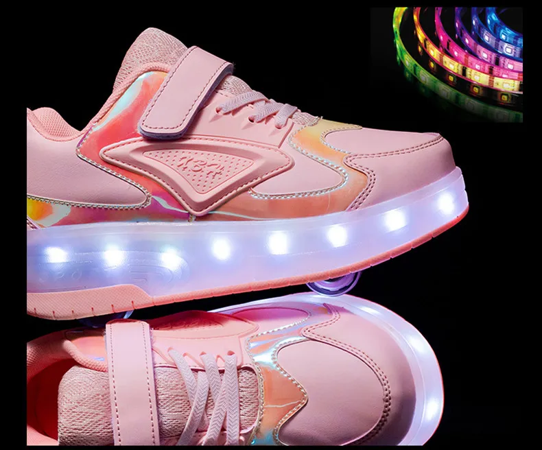 Title 3, Heelys esportivos ultraleves com LED e carregam...