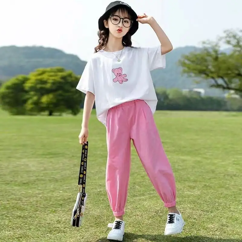 Bear Fashion Personalized Printing Girls' Summer Suits