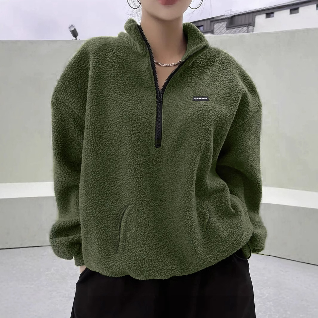 Winter Sweater Fleece-lined Women's Sports Jacket