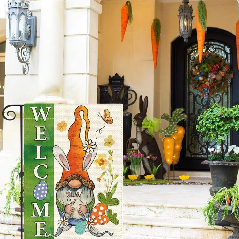 Easter Garden Banner Double-sided Digital Printing Linen Flag