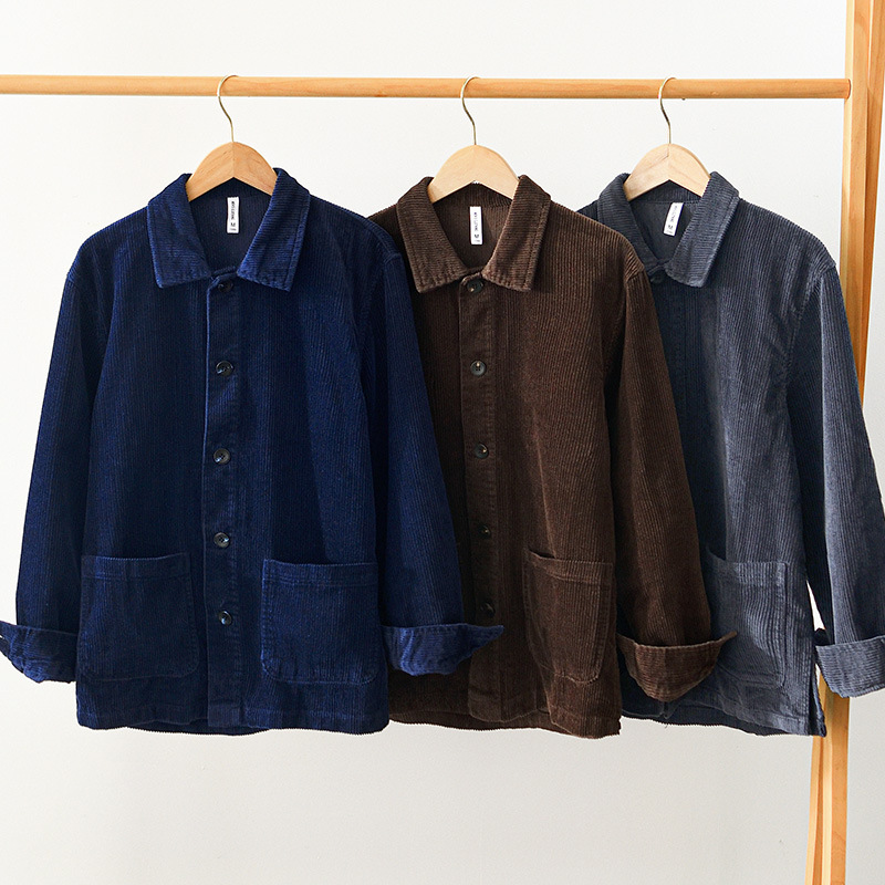 Casual Loose-fitting Solid-color Corduroy Cotton Shirt