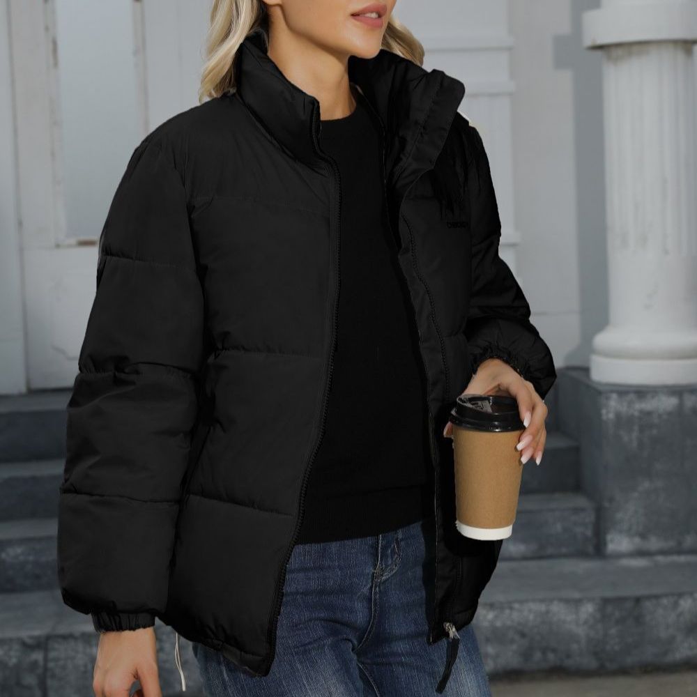 Plus Size Women's Thermal Cotton padded Coat Black - Shop at LoveMi