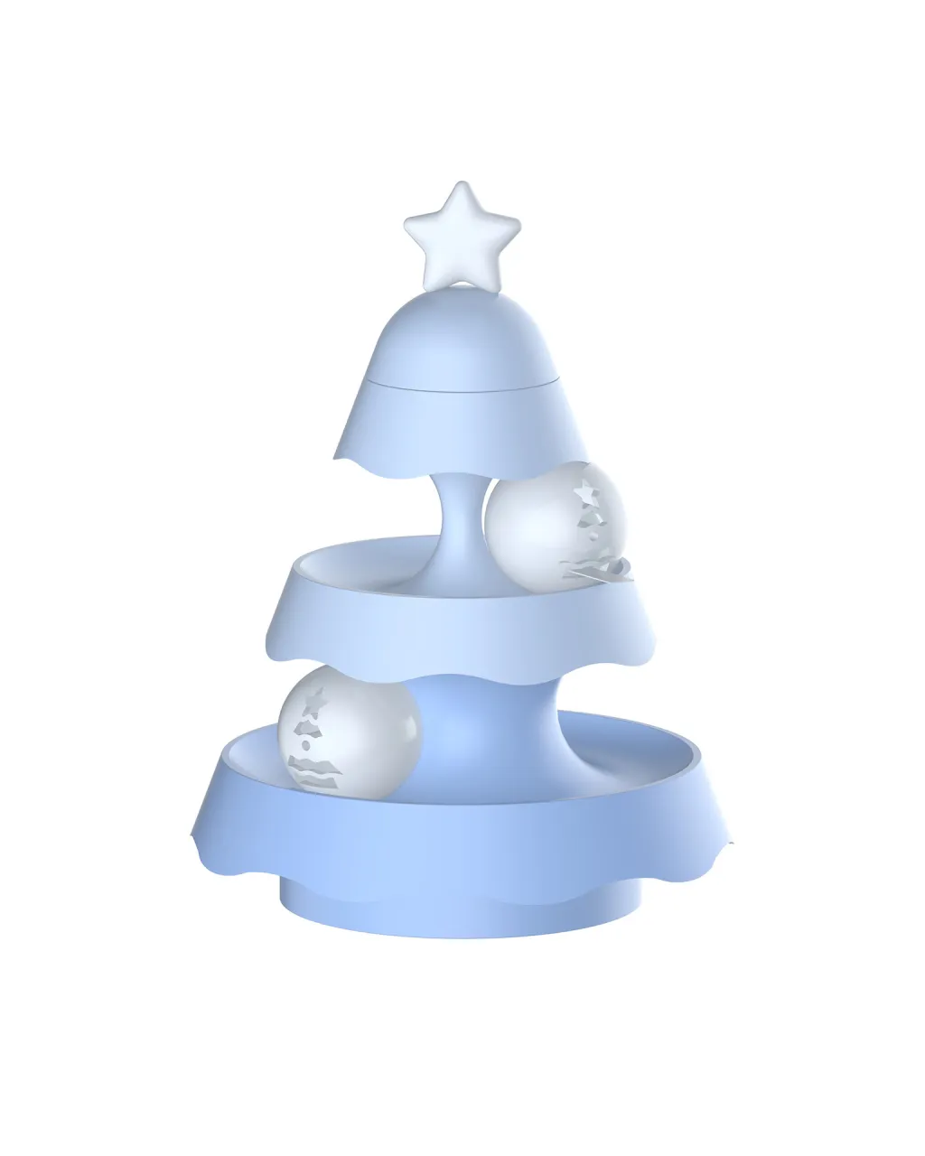 New Christmas Tree Mini Three-layer Track - Peacock Blue