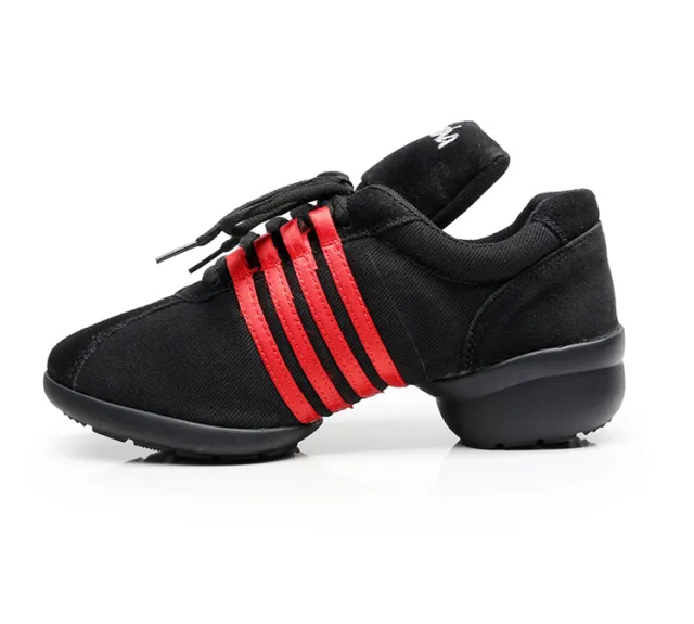 Canvas Modern Dancing Shoes Rubber Sole Indoor And Outdoor Elevator Shoes Red - Shop at LoveMi