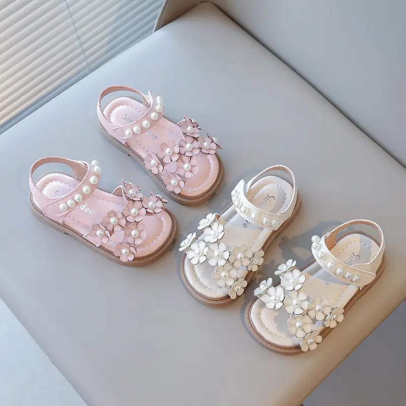 Summer New Style Flower Pearl Soft Soled
