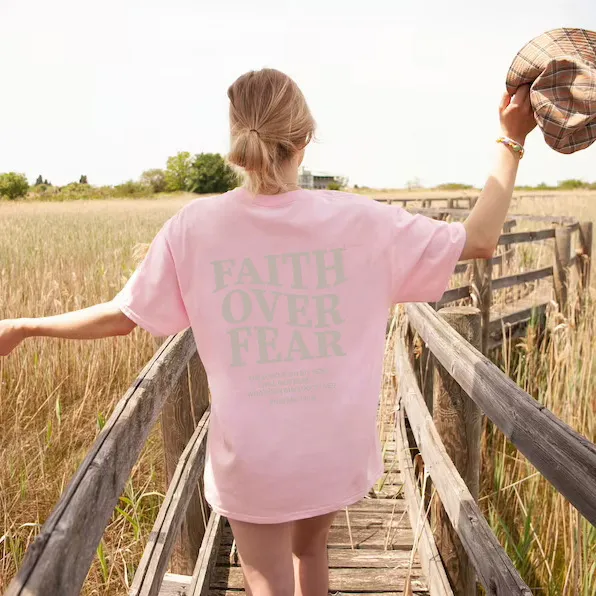Letter Printed T shirt Women's Fashion Casual Loose Pink - Shop at LoveMi
