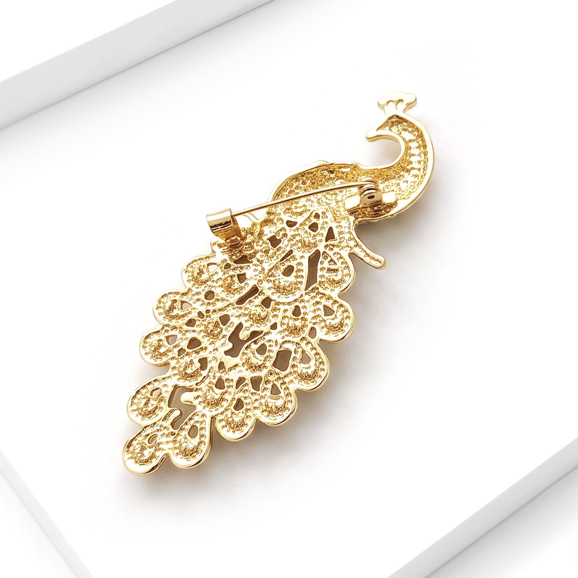 Peacock Brooch with Diamonds