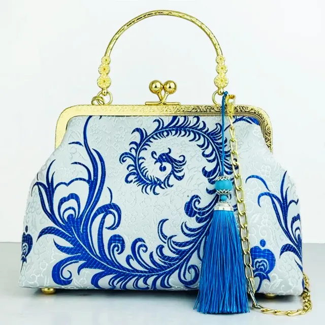 Embroidery Cheongsam Bags Women's Handbag Blue - Shop at LoveMi