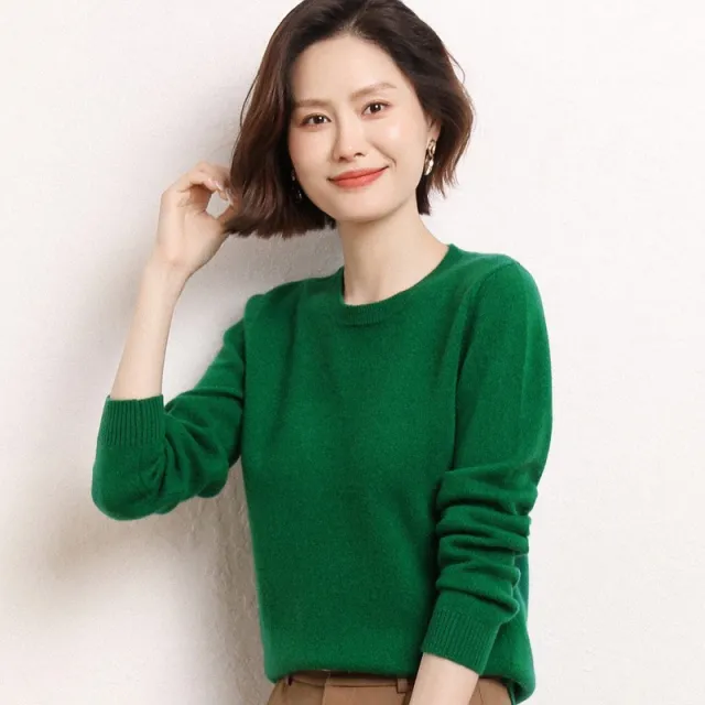 Round Neck Bottoming Shirt Long Sleeve Pullover Emerald Xxl - Shop at LoveMi