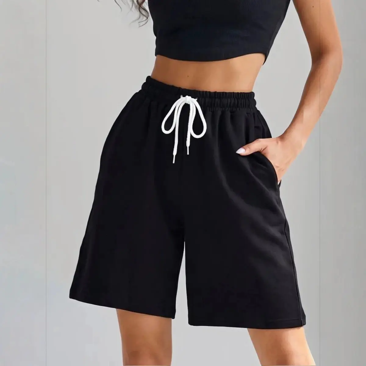 Elastic Drawstring Five-point Pants Casual Sports Shorts