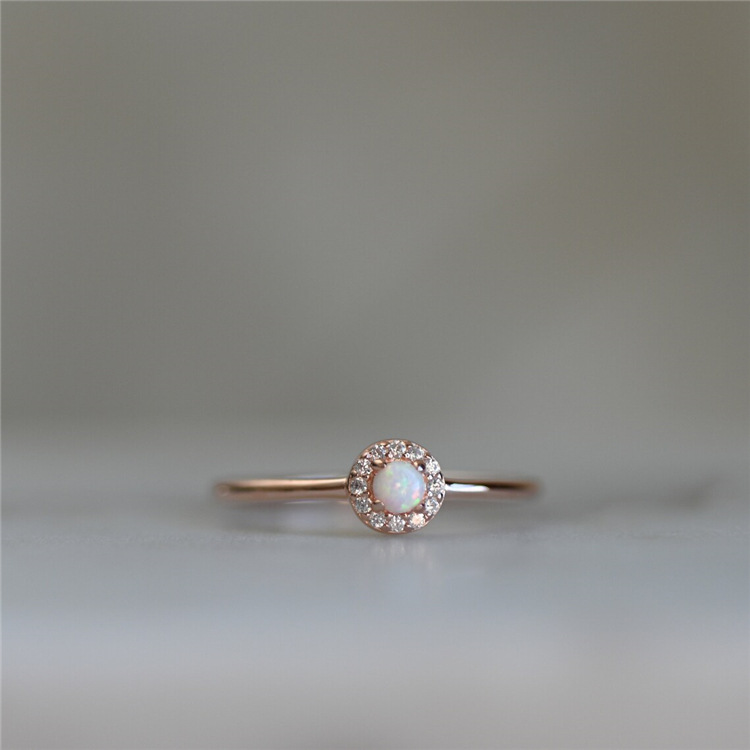 Opal Vintage Court Style Sterling Silver Ring