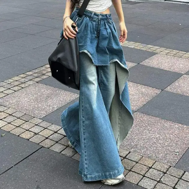 Autumn Winter False two piece Slim Flare Pants Bell Bottoms S - Shop at LoveMi