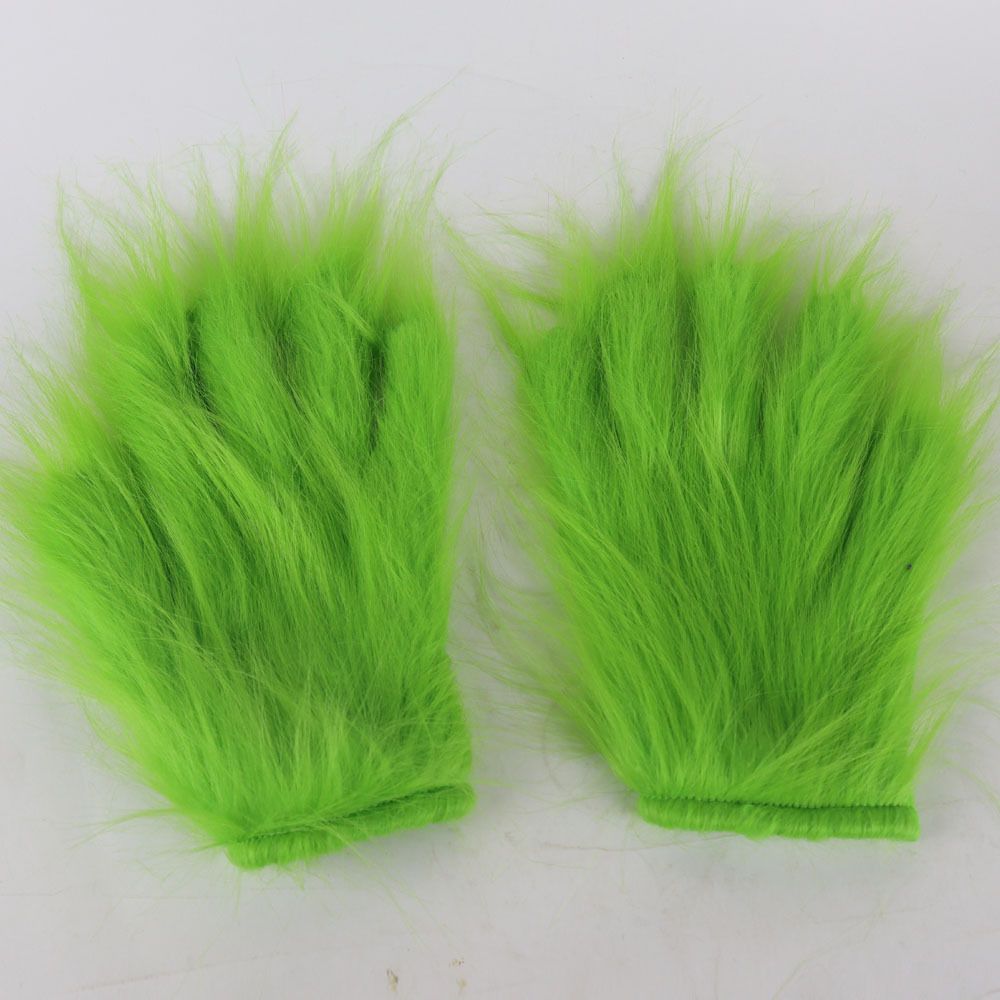 Green Fur Monster Gloves