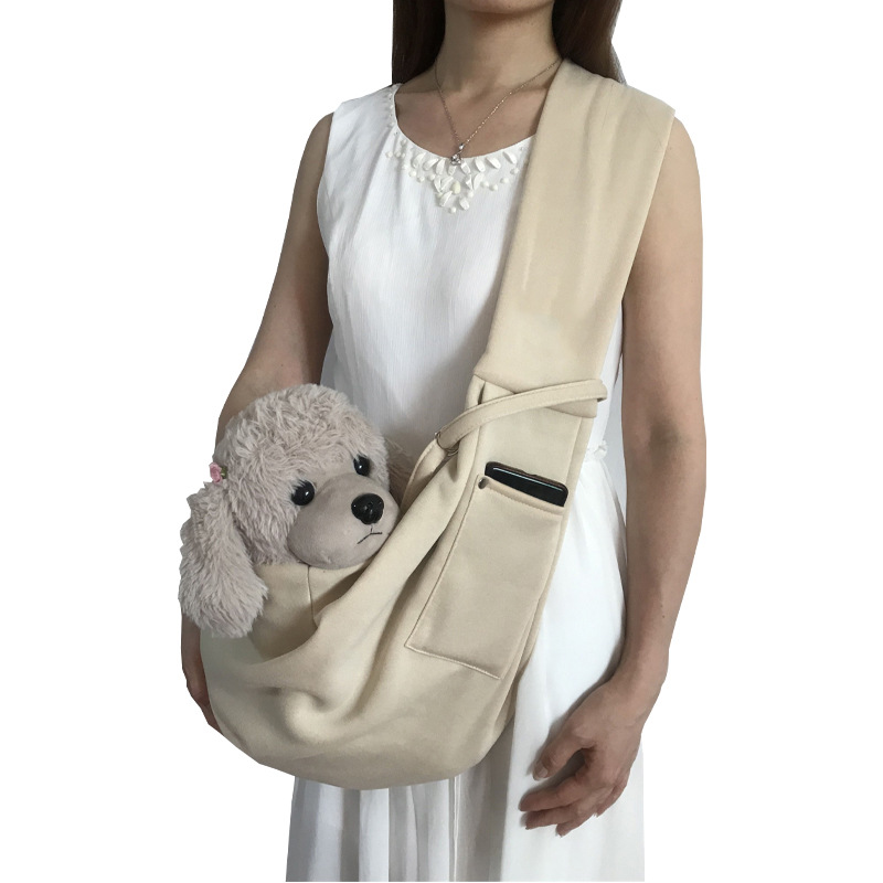 Polyester Pet Crossbody Bag With Pockets, Can Hold Up To 15 Jin