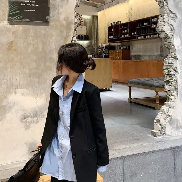 Loose Coat Slim Long Top Casual Women Black - Shop at LoveMi