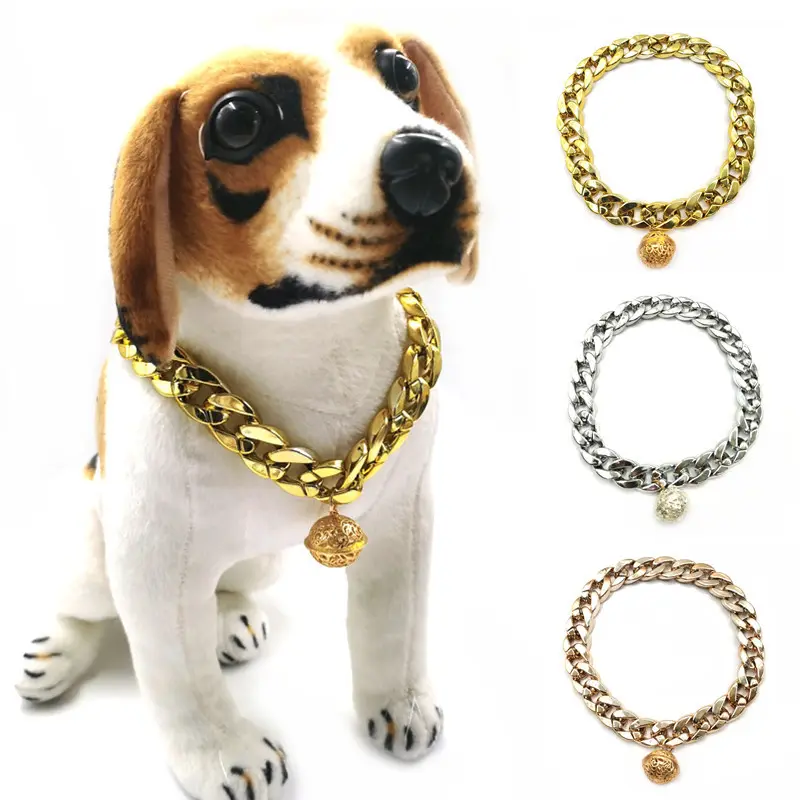 Pet Gold Necklace Cat Bell Large Dog
