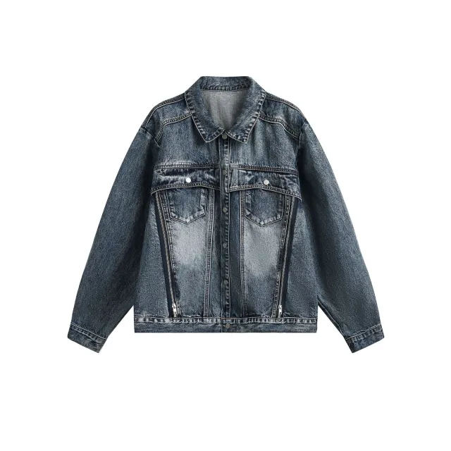 American Retro Clean Fit Wash Denim Jacket Coat Blue - Shop at LoveMi