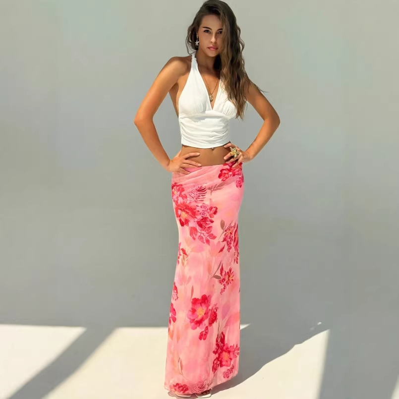 Elegant Fishtail Hemline Beach Vacation Skirt