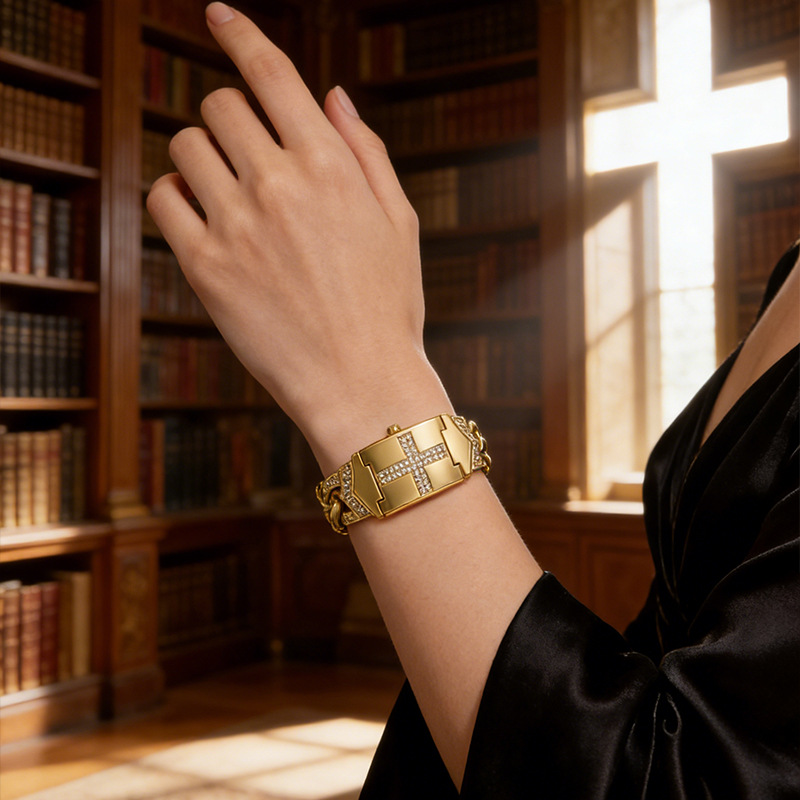 Cross-border Flip-top Cross Watch With Ladies Bracelet 5